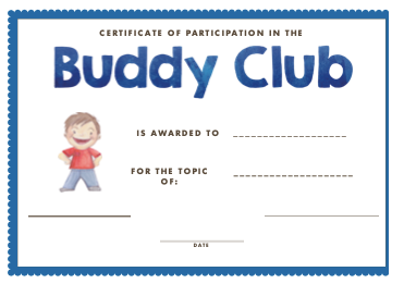 Buddy Club Certificate