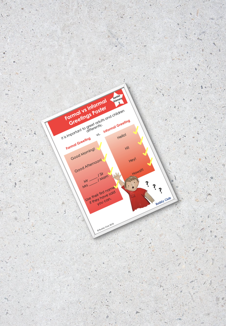Meet & Greet: SP: 3. Formal vs Informal Greetings - Poster