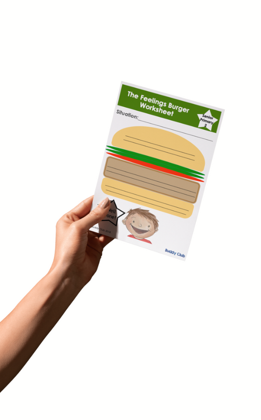 Faces & Feelings: SP: 2. The Feelings Burger Worksheet Template - Activity