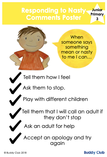 Chit & Chat: JP: 3. Responding To Unkind Comments - Poster